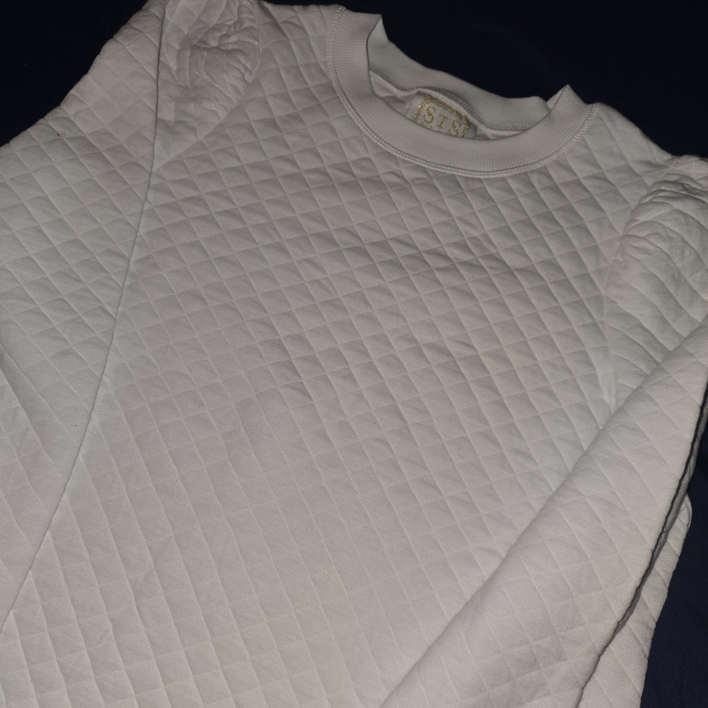 Sail to Sable White Quilted Sweater